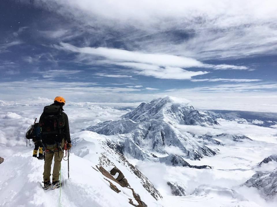 CWC alumnus Taylor Pyle on the Washburn of Mount Denali as he climbs the summit